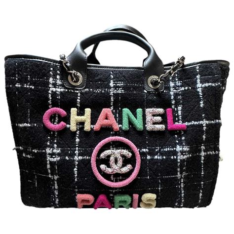 chanel deauville paris|Chanel deauville tweed tote.